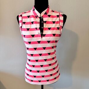 Tail Pink and Black Geometric Sleeveless Golf Top Athletic